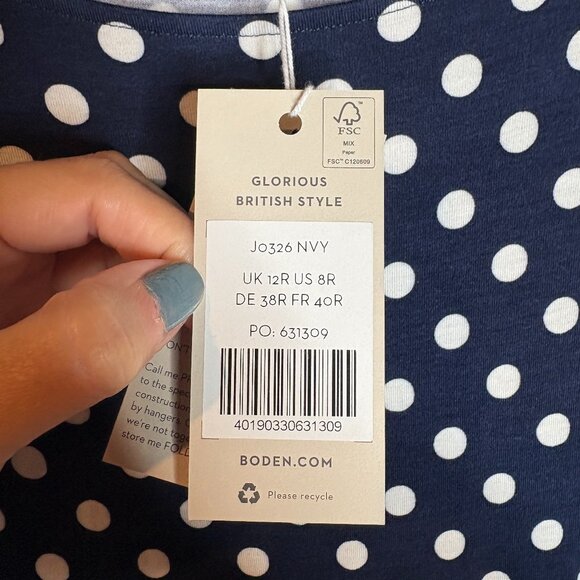 NWT Boden Amelie Jersey Dress Stretch Pockets Nautical Coastal Preppy - Picture 5 of 7